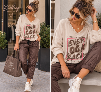 Lässige Crinkle Jogpants mit Stretch – Gr. 44–50