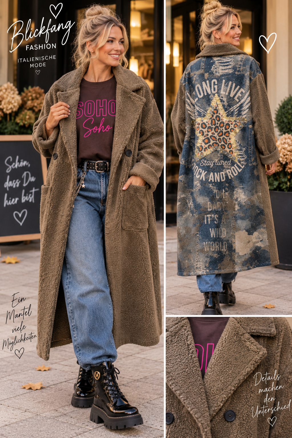 EXKLUSIVER Statement-Mantel – Leo Star meets Teddy 🤎✨