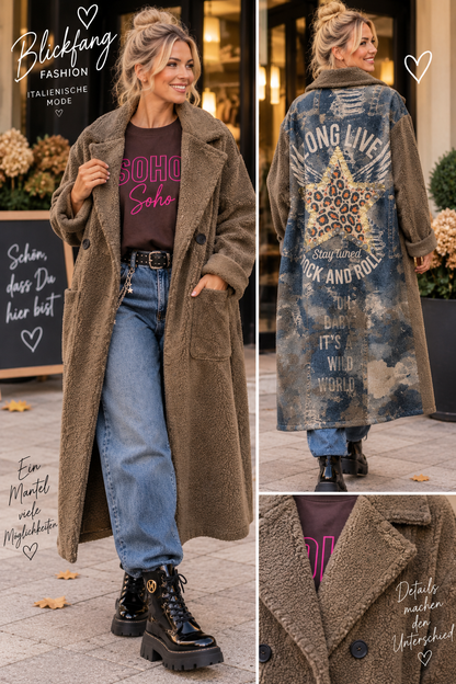EXKLUSIVER Statement-Mantel – Leo Star meets Teddy 🤎✨