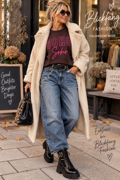 EXKLUSIVER Statement-Mantel – Leo Star meets Teddy 🤎✨