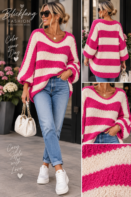 Cozy Streifen-Pullover – Kuschel-Look | 38–46