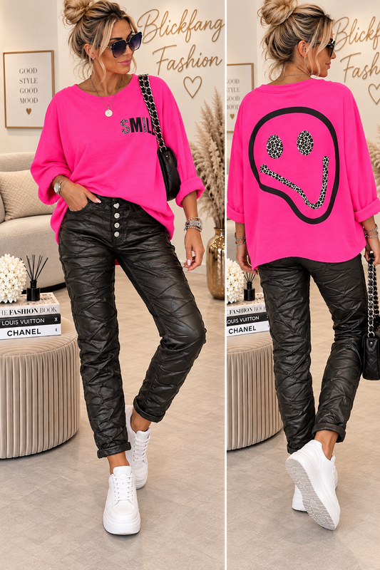 KAROSTAR Kunstlederhose „Crinkle“ – Schwarz | Stretch & Statement Look