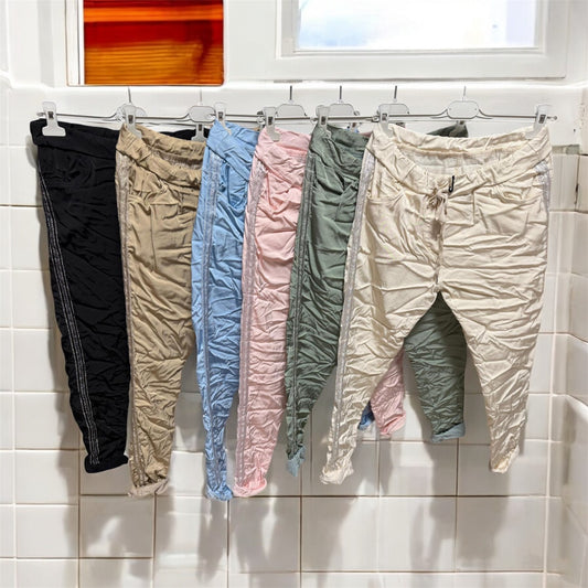 Satin Shiny Frühlings Joggpants mit Details
