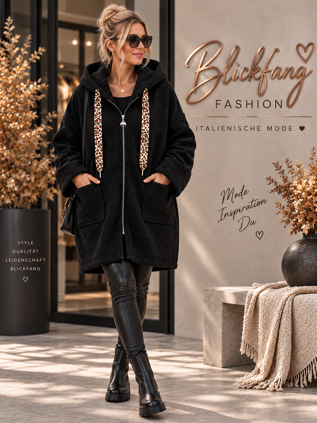 🐆 LEO LOVE – Traumhafte Oversize Teddyjacke mit Kapuze & Leo-Details | Gr. 38–48 in 7 Farben