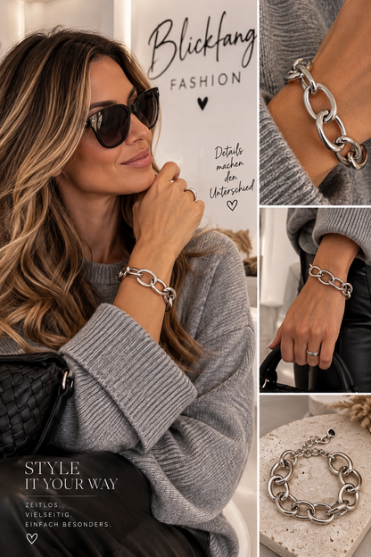 Statement Armband Silver Glam – Chunky Kettenglieder im angesagten Luxus-Look