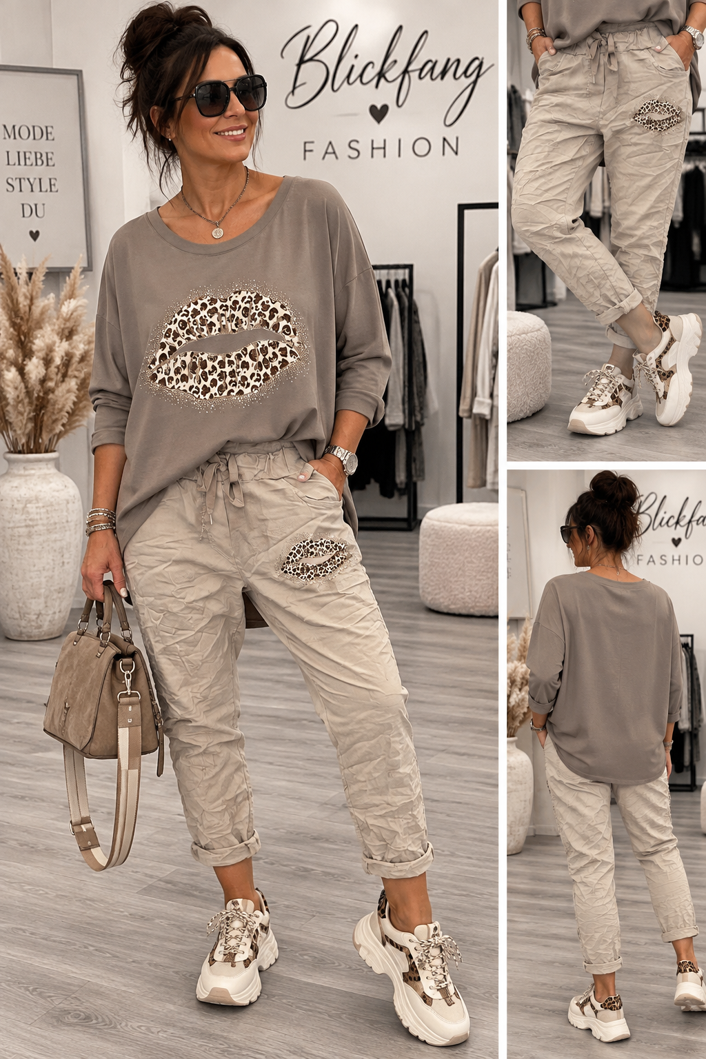 Leo Kiss Set – Stylische 2-teilige Kombi mit Glitzer-Details | 4 Farben