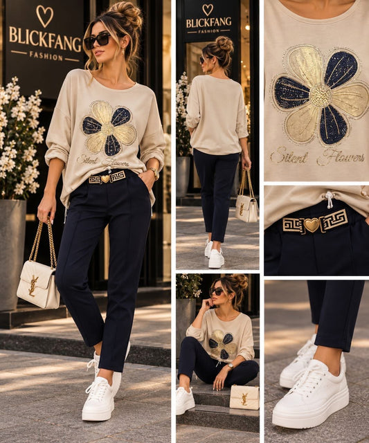 ❤️ BUSINESS CHIC – Stylisches 2-teiliges Kombi-Set mit Joggpant & Shirt ❤️