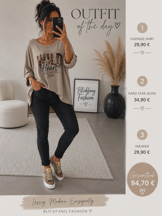 Wild Heart Oversize-Shirt – Handmade Leo-Statement | 29,90 €
